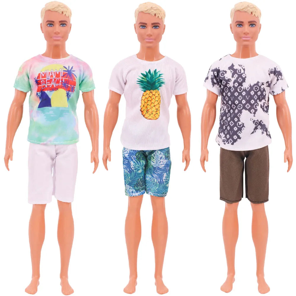 Ken Doll Accessories Set – Clothes, Shoes, Surfboard, Guitar, Violin & More for Kids Birthday Gift