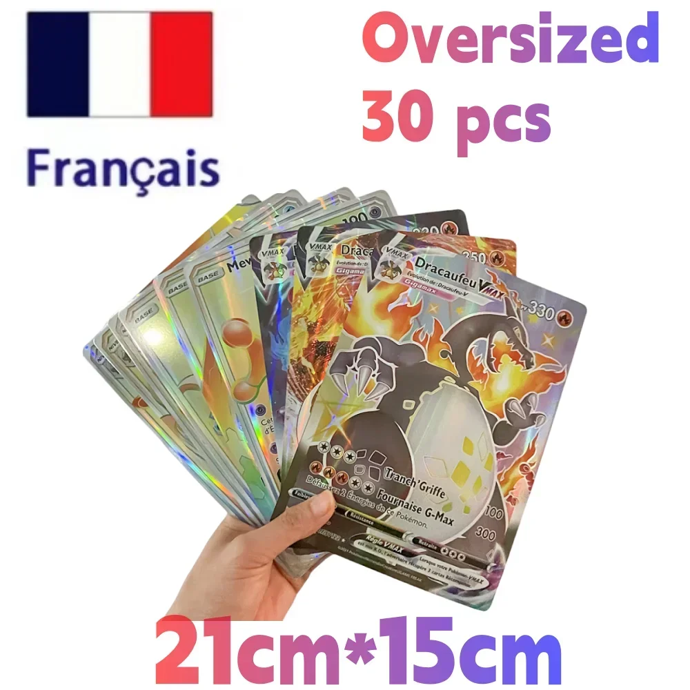 2024 Oversized Pokémon Cards – 30pcs Jumbo VMAX, VSTAR, GX, Arceus, Pikachu & Charizard Super Shiny Rare Cards for Birthday Gifts
