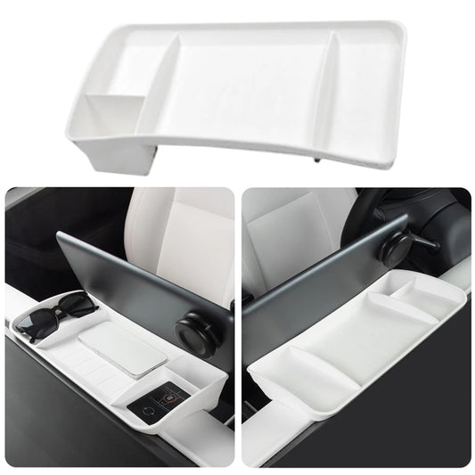 Tesla Model 3 & Y Rear Screen Storage Box – Hidden TPE Organizer Tray & Tissue Box for Interior Accessories
