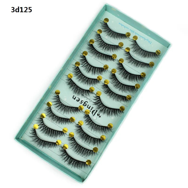 DINGSEN 10 Pairs Handmade Eyelash Fans – Individual False Lashes for Beauty & Makeup, Factory Price