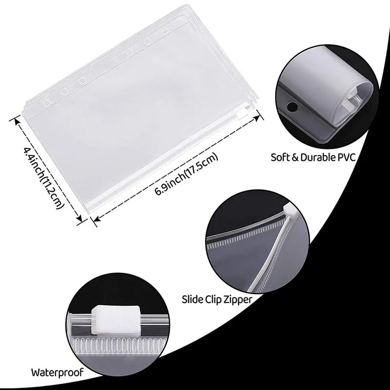 2024 A6 PU Leather Budget Binder Set – Cash Envelopes System with Binder Pockets for Money, Budget Saving & Bill Organizer