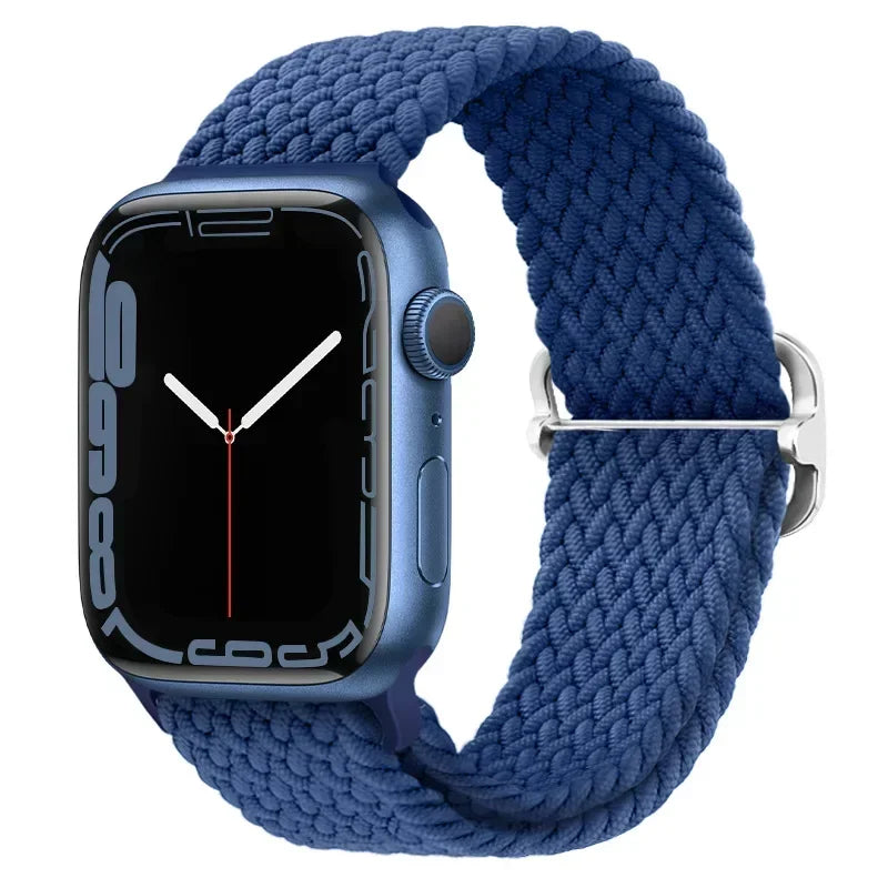 Braided Nylon Apple Watch Band – Adjustable Sport Strap Compatible with Ultra 2, Series 10/9/8/7/6/SE (40–49mm) Wrist Bracelet