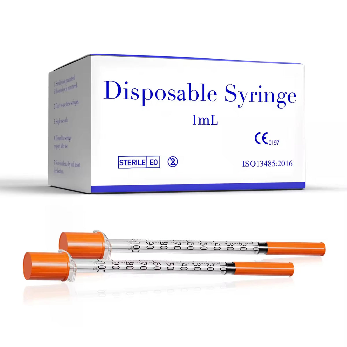 U-100 Insulin Syringes - 1ml Sterile Disposable Injection Tools in Purple, Pink, Blue, Green, Orange & Black for Beauty Machines