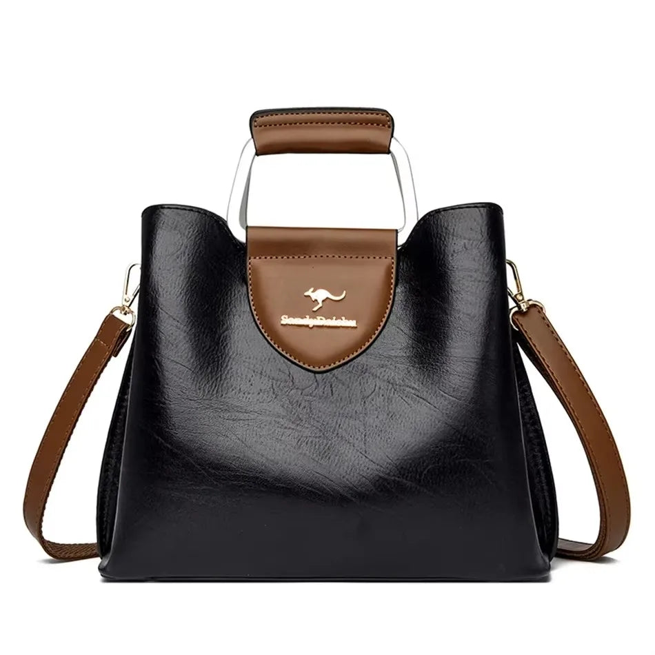 Luxury Women’s Leather Handbag – Large Capacity Shoulder & Crossbody Designer Bag
