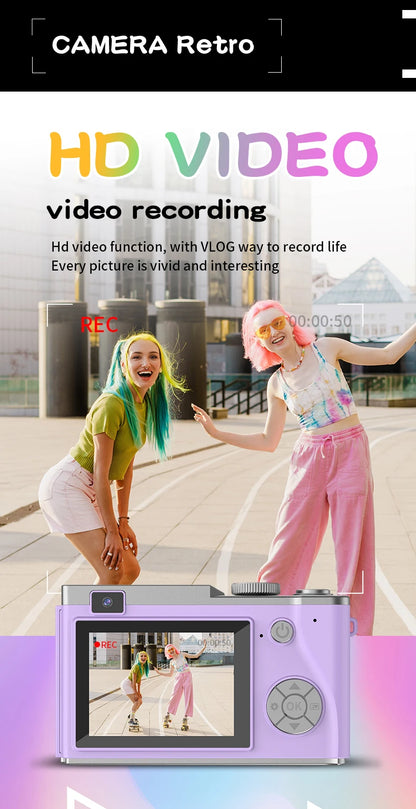 4K Digital Camera – 64MP Photography & Video Camcorder for Kids, Adults & Beginners | Rechargeable with 2.4 Inch Screen