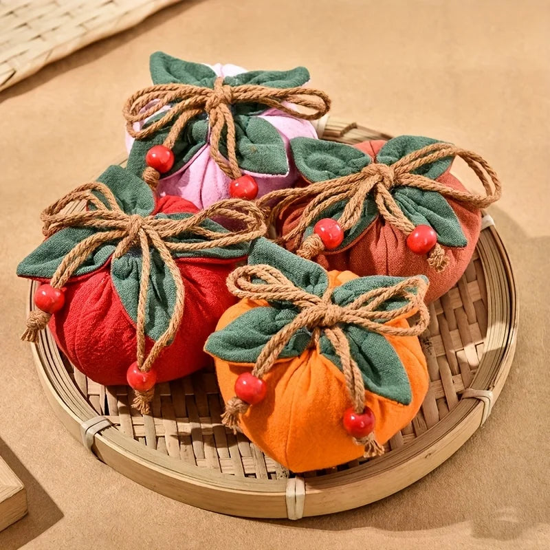 Persimmon Incense Bag - Hanging Car Rearview Mirror Blessing Pouch for Good Fortune and Decor