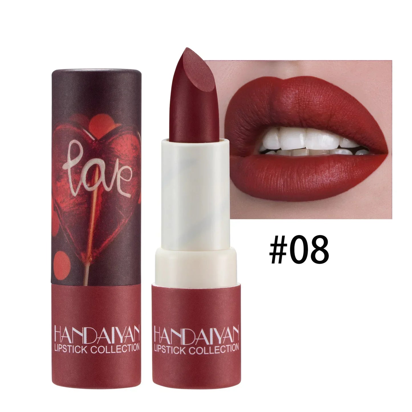 Rose Pink Nude Matte Velvet Lipstick – Long-Lasting, Non-Stick Cup, Waterproof, Sexy Lipsticks for Beauty Makeup