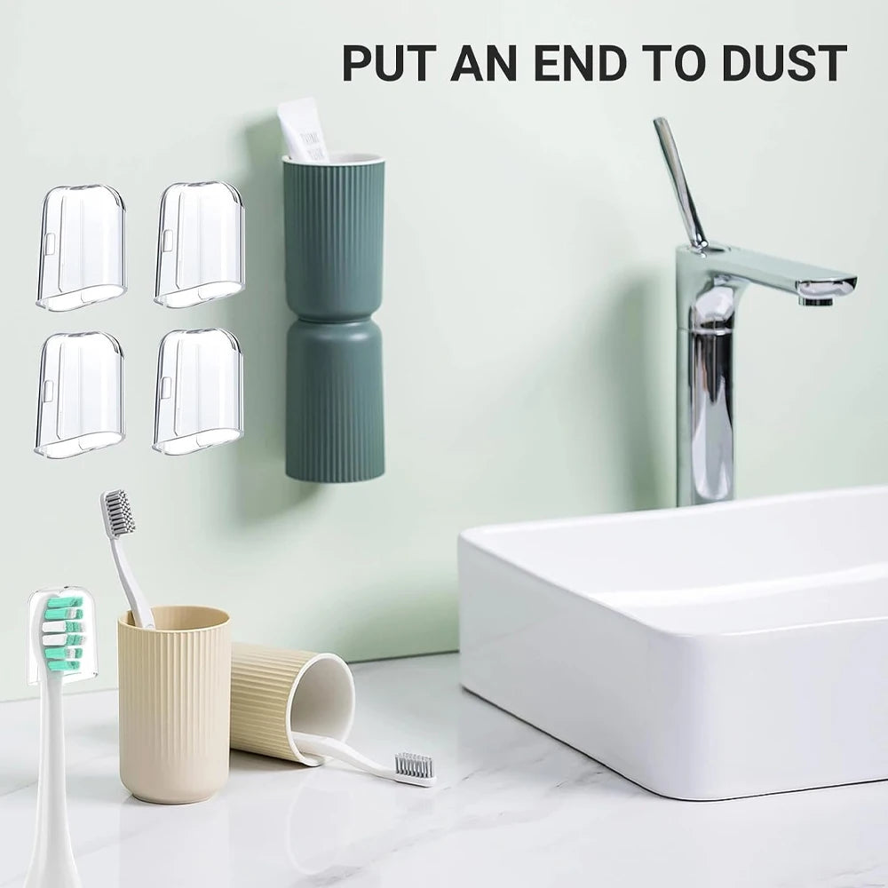 6PCS Reusable Toothbrush Head Covers - Protective Storage Caps Compatible with Philips Sonicare Electric Toothbrush Heads for Home & Travel