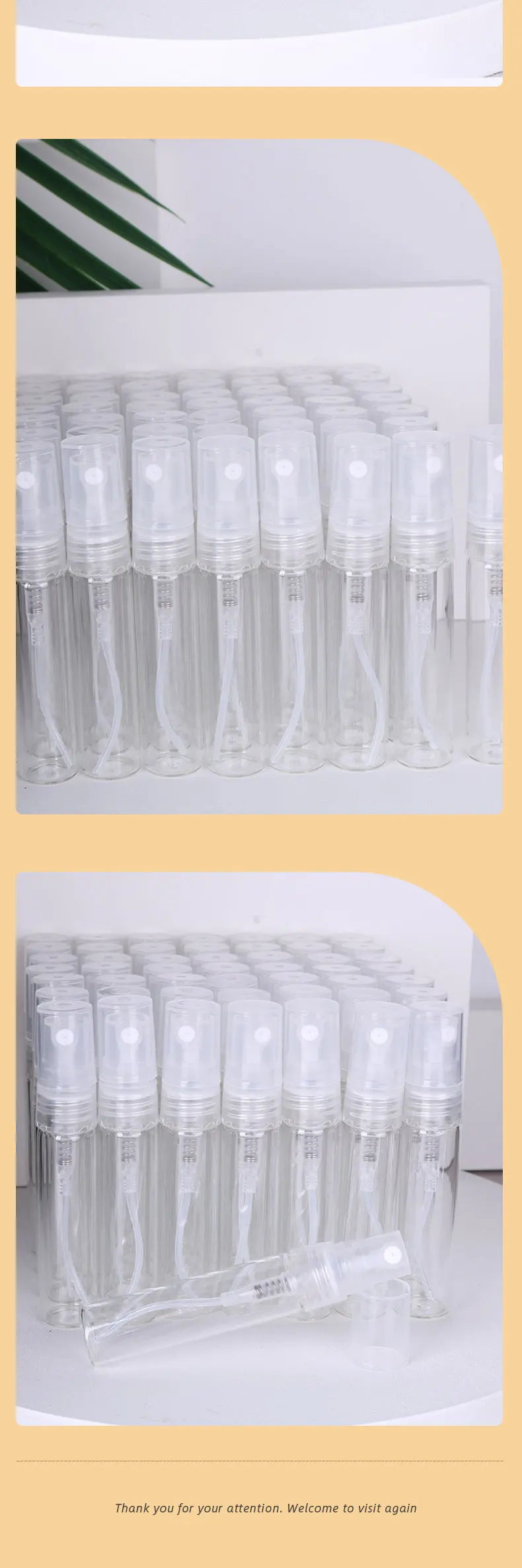50-Pack 5ml Mini Glass Perfume Spray Bottles – Transparent High-Quality Portable Travel Sub-Bottles