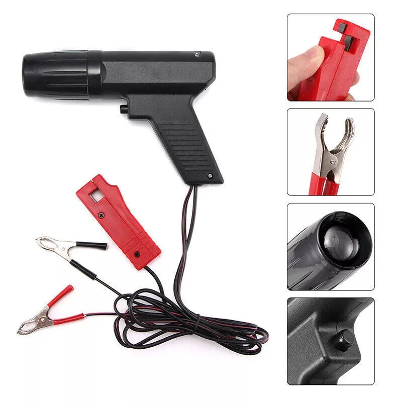 12V Car Ignition Timing Gun Induction Strobe Light for Gasoline Engines - Ideal for Car & Motorcycle Repair Tools