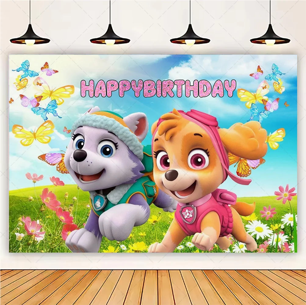 PAW Patrol Skye Pink Birthday Party Decorations Set – Foil Balloon Backdrop, Disposable Tableware & Baby Shower Supplies for Girls Kids Gifts