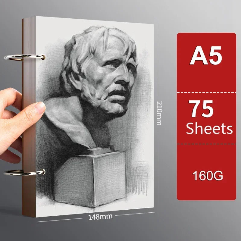 Professional A4 A5 8K 16K 32K Sketchbook – Thick Loose-Leaf Drawing Paper for Artists & Students