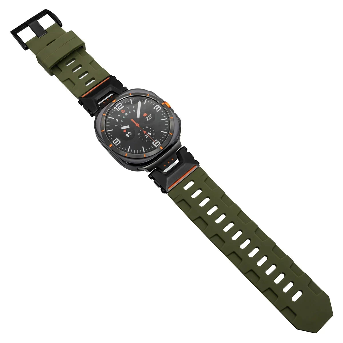 Soft Silicone Luxury Sport Strap for Samsung Galaxy Watch Ultra 47mm — No-Gap Curved End Band for Men