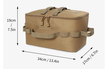 Outdoor Camping Gas Tank & Tool Storage Bag – Large Capacity Bag for Gas Canister, Ground Nails, and Cookware