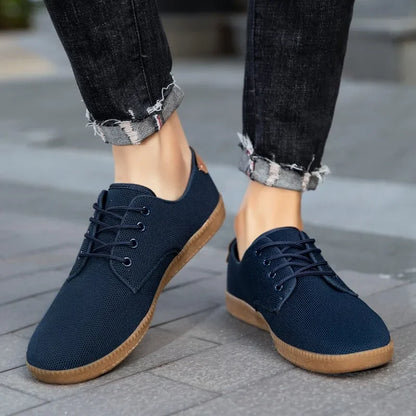 Men’s Canvas Casual Sneakers — Lightweight Slip-On Vulcanized Flats & Loafers, Comfortable Trainers Shoes