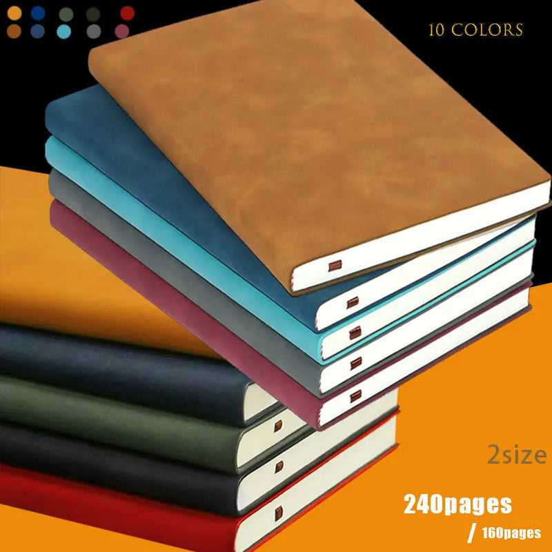 A5 A6 Sheepin Leather Notebook – Office Journal, Diary, Notepad with 160/240 Pages, Lined Stationery for Students