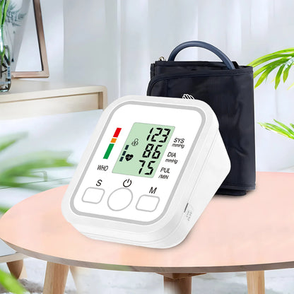 Automatic Upper Arm Blood Pressure Monitor – Digital BP Testing Kit with Pulse Rate Measurement for Home Health Monitoring