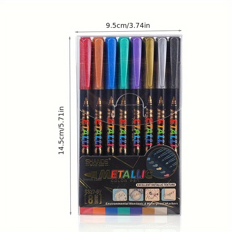 8-Pack Temporary Tattoo Pens – Liquid Ink for Body Art, Parties & Celebrations