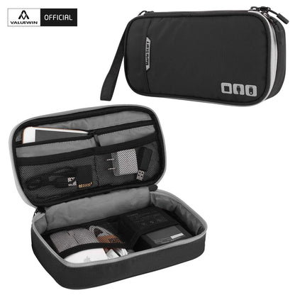 Portable Electronic Accessories Travel Case: Cable Organizer Bag for iPad, Cables, Power, USB Flash Drive, Charger - Gadget Carry Bag
