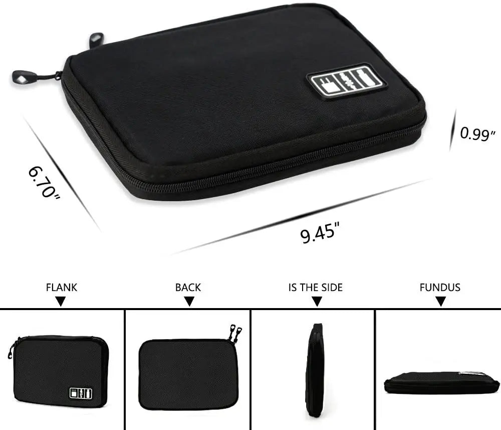 Travel Cable Organizer Bag: Electronics Accessories Storage Pouch for USB Charger, Power Bank, Gadgets - Digital Kit Holder