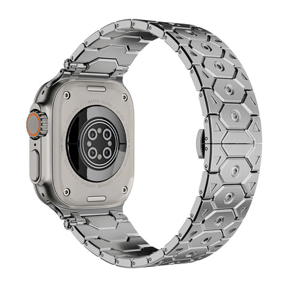 Luxury Titanium Metal Strap for Apple Watch — Stainless Steel Bracelet for Series 5-10 Ultra 2 (42mm-49mm)