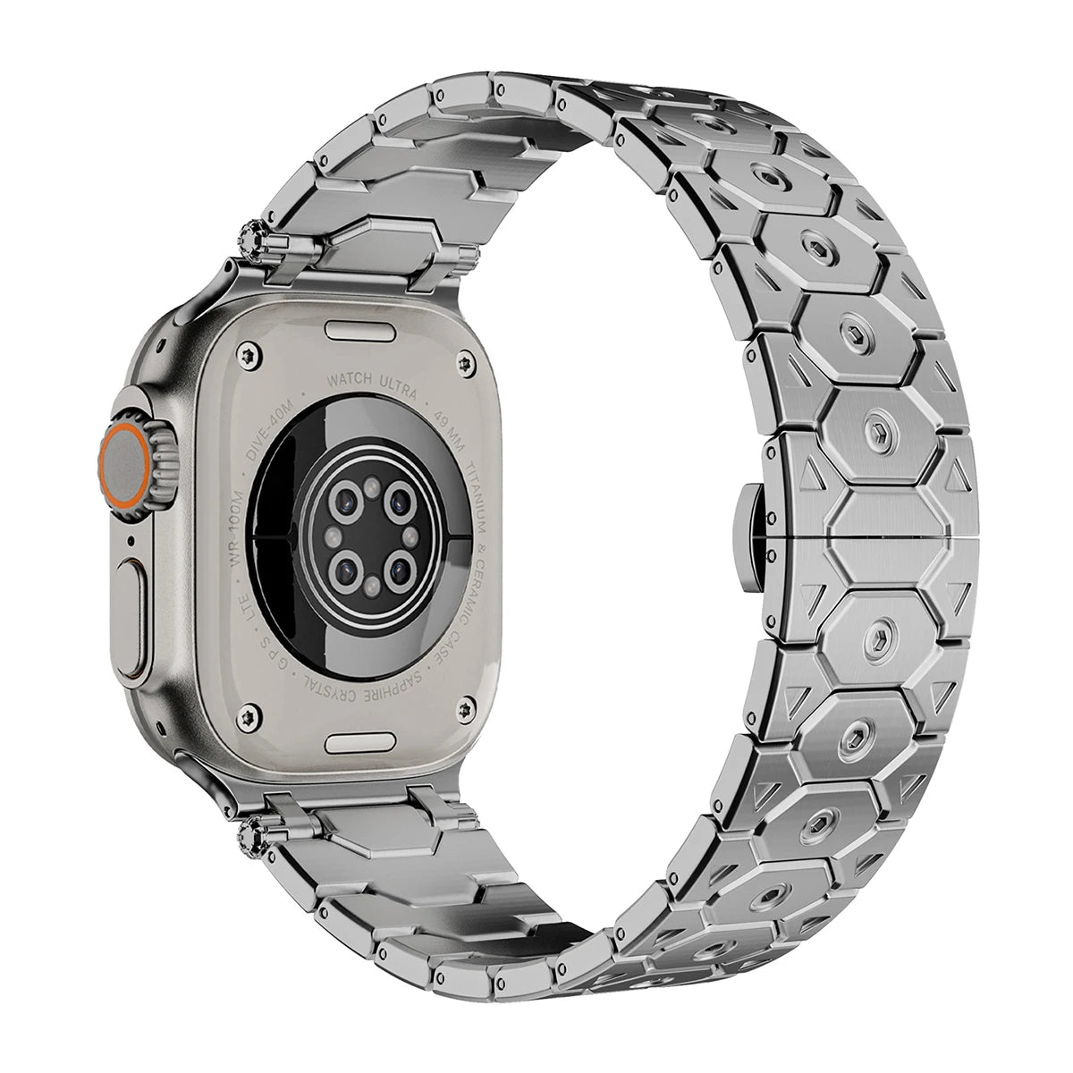 Luxury Titanium Color Apple Watch Band – Stainless Steel Metal Bracelet Strap for Ultra 2, Series 10–5, 42/44/45/49mm iWatch