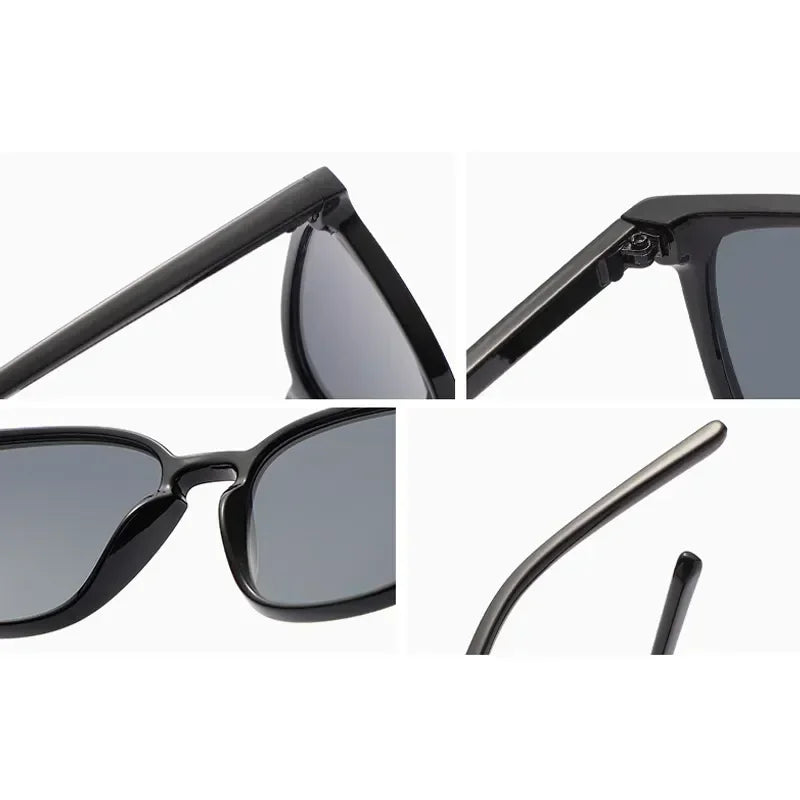 2025 Fashion Square Sunglasses — Retro Designer Cat Eye Shades for Women, Vintage Black UV Protection