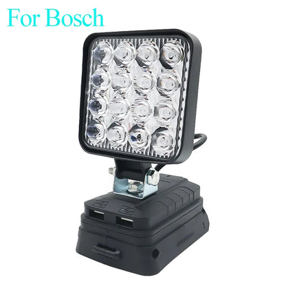 LED Spotlight for 18V Battery – Compatible with Dewalt, Milwaukee, Makita & Bosch, Outdoor Work, Fishing & Emergency Handheld Tool Lamp