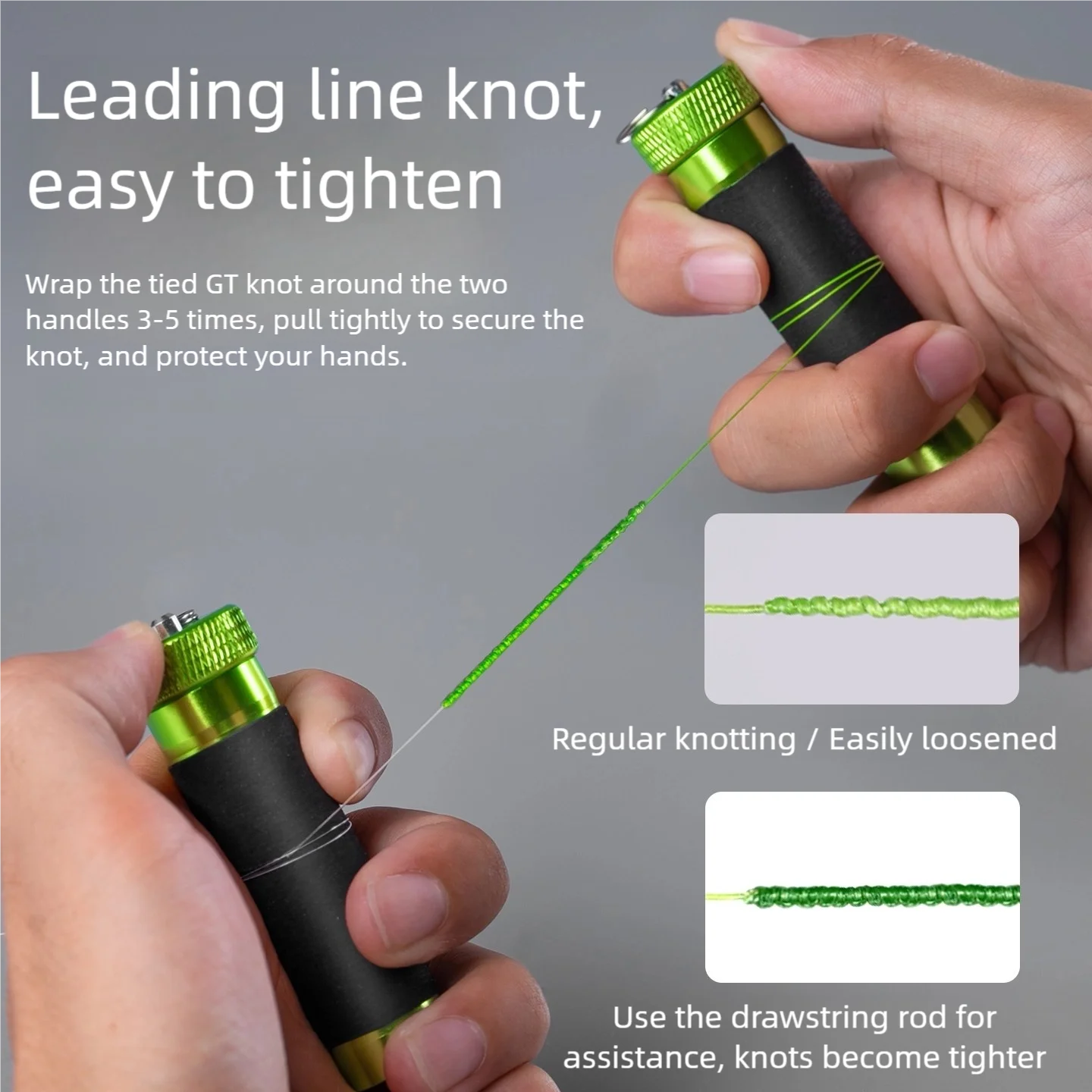 Aluminum Alloy Line Pull Rod — Rubber Anti-Slip Fishing Tool for Snag Pulling, Hook Tying, Knotting, and Hand Protection