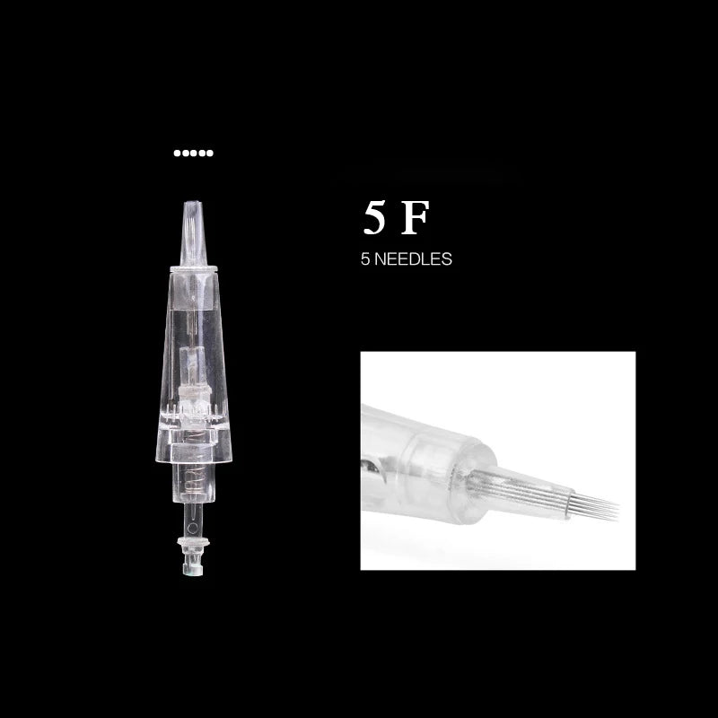 5/10PCS Microblading Bayonet Needles – 1D/1R/3R/5R/5F/Nano Cartridge for PMU Eyebrow, Lip & Eyeliner Tattoo