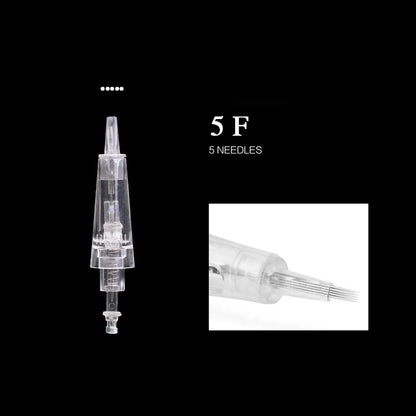 5/10PCS Microblading Bayonet Needles – 1D/1R/3R/5R/5F/Nano Cartridge for PMU Eyebrow, Lip & Eyeliner Tattoo