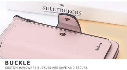 2024 Women’s Long Wallet – Custom Name Engraving, 15 Card Holders & Zippered Classic Purse