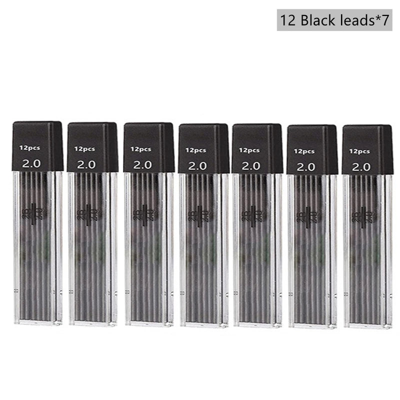 Mechanical Pencil Set 2.0mm – Automatic Pencil with 2B Black & Colored Lead Refills for Writing, Sketching, & Art Drawing