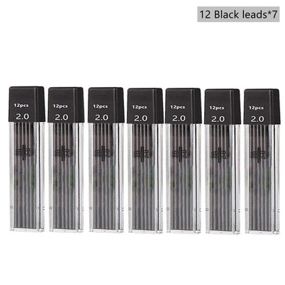 2.0mm Mechanical Pencil Set with 2B Black & Color Lead Refills – Automatic Pencil for Sketching, Drawing & Writing