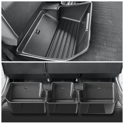 Tesla Cybertruck 2024–2025 Under Seat Storage Box Set – Rear Seat Lower Organizer Case, Car Interior Hidden Storage Accessories
