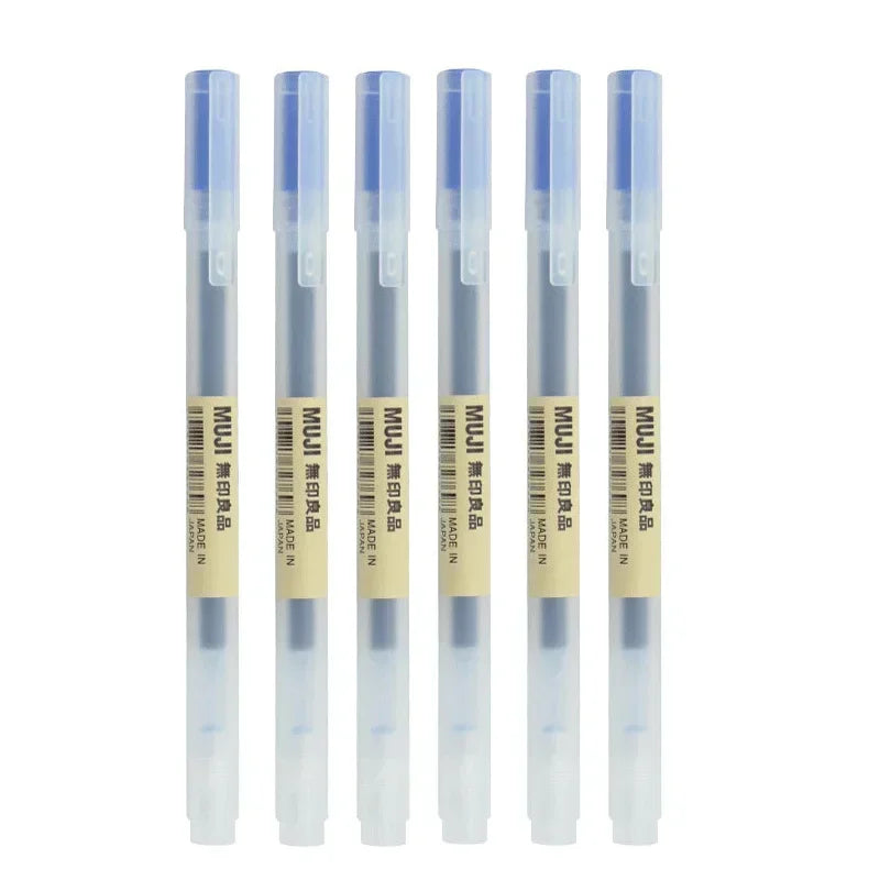 MUJI Gel Pen Set - 6/8PCS Fine Point Ink Pens 0.38mm/0.5mm Black Blue Red Office & School Stationery