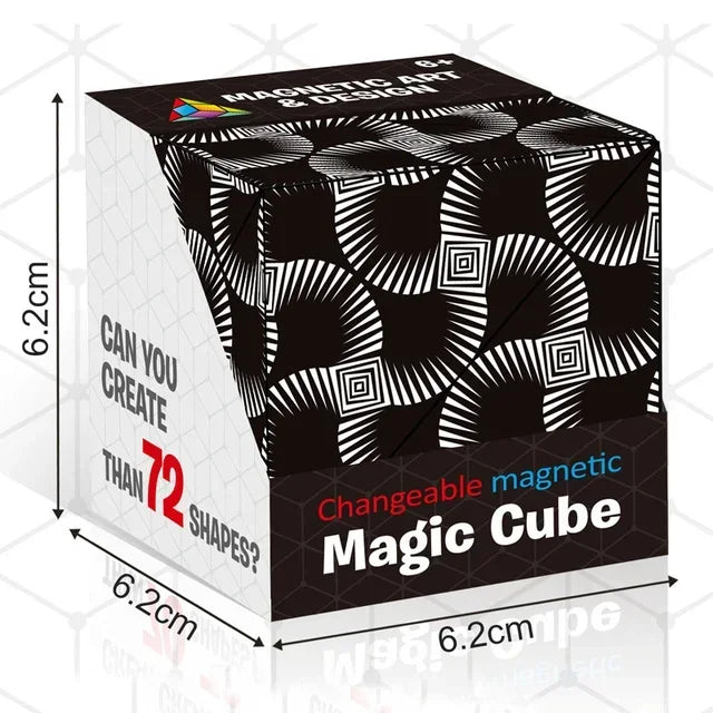 Magic Infinite Cosmic Shasibo Cube — Magnetic Fidget Puzzle Toy, Changeable Anti-Stress Flip Cubic Cube