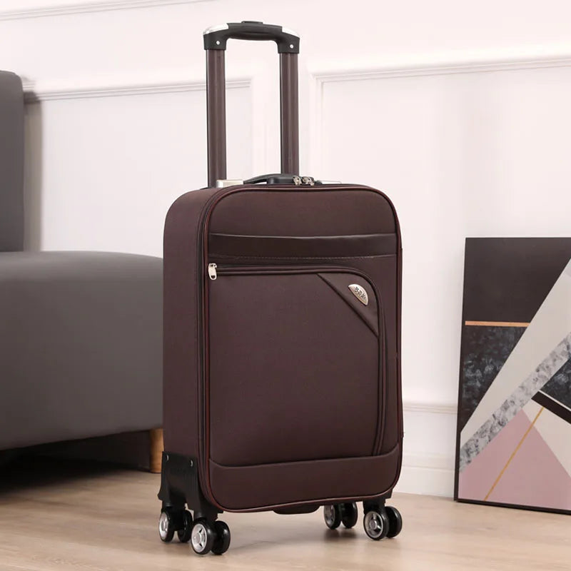 Ex Canvas Travel Suitcase – Trendy Fashionable Rolling Luggage with Combination Lock & 360° All-Direction Wheels for Business Travel