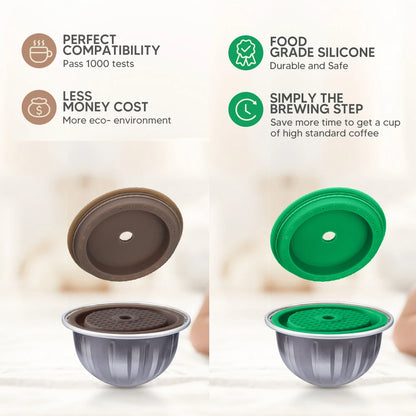 Reusable Silicone Lid for Nespresso Vertuo Next Coffee Capsules, Food-Grade Pod Cover for Eco-Friendly Coffee Brewing Refill System