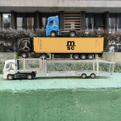 1:50 Large Diecast Alloy Truck Model – Pull-Back Container Toy with Sound & Light for Boys’ Gifts
