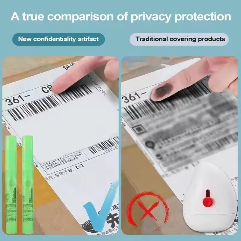 Privacy Protection Spray Pen for Thermal Paper – Portable Data Eraser & Correction Fluid for Receipts, Shipping Labels & Personal Information