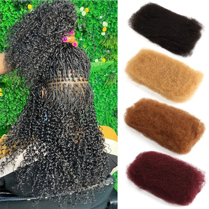 22 Inch Afro Kinky Curly Bulk Hair – Brown Blonde QVR Remy Human Hair for Braids, Dreadlocks & Natural Styling