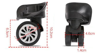 Universal 360° Swivel Suitcase Wheels — Replacement Trolley Luggage Wheels