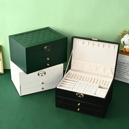 High-End Multi-Layer Jewelry Box – Large Capacity Drawer Organizer for Earrings and Accessories