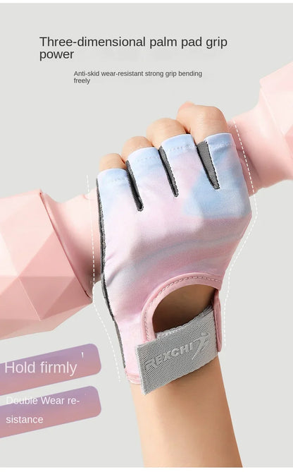 Women's Half Finger Sports Gloves – Anti-Slip, Shock-Absorbing, Breathable Fitness and Outdoor Gloves