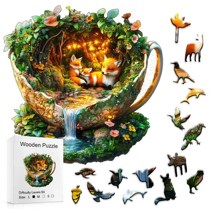 Challenging Wooden Puzzle – Forest Wildlife Jigsaw for Family Fun & Home Decor Gift