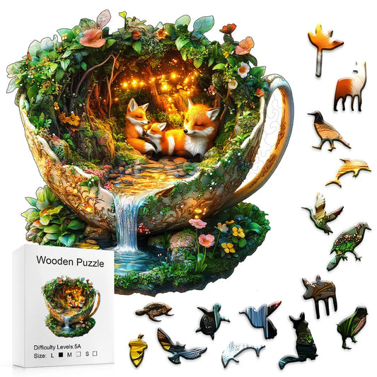 Challenging Wooden Puzzle – Forest Wildlife Jigsaw for Family Fun & Home Decor Gift