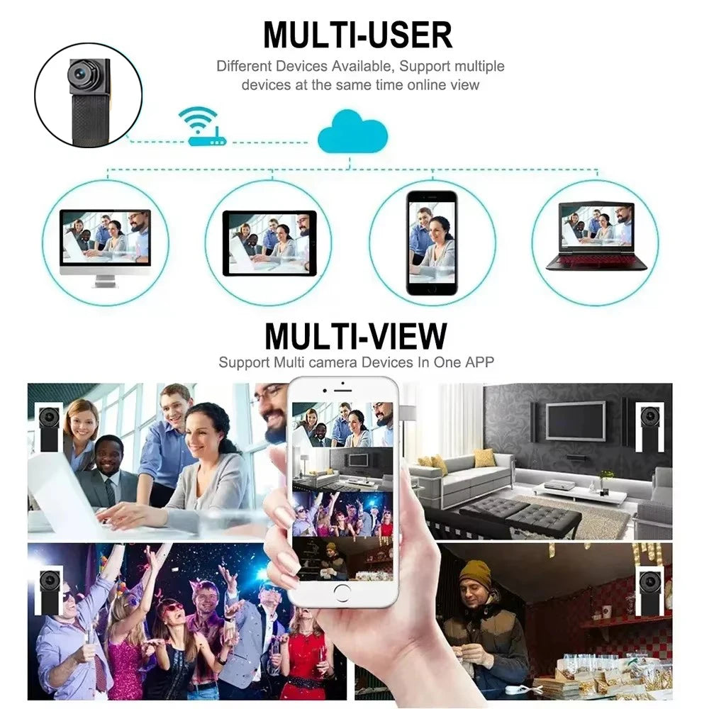 4K HD Portable Mini Camera – WiFi Wireless Remote Viewing & Mobile Monitoring DIY Small Camera