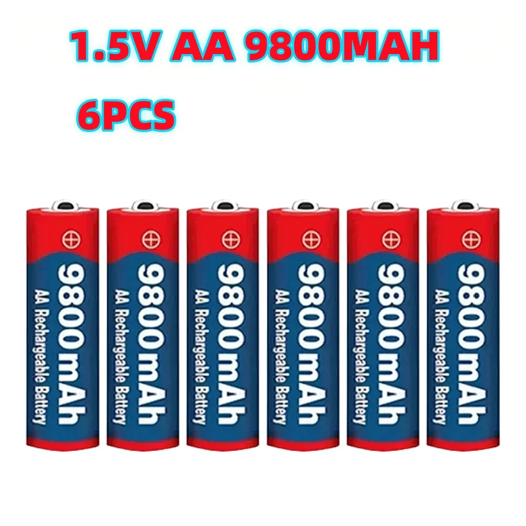 1.5V AA 9800mAh Rechargeable Battery – High-Quality Original AA for LED Lights, Toy Cameras, Microphones
