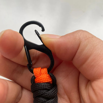 Woven Umbrella Rope Keychain - Outdoor Wrist Strap with Buckle for Car Keys & Gear